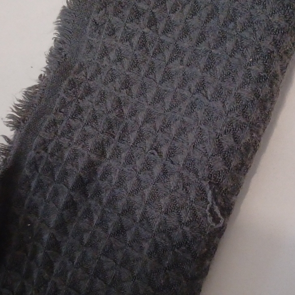 19 Palms Soft Infinity Loop Scarf Dark Gray Boho gray fringe scarf 13" x 40" - Picture 13 of 15